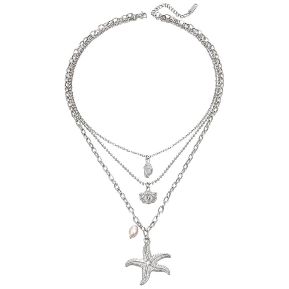 Beach Starfish Conch Shell Necklace